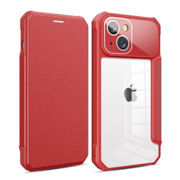 Zakelijke Stijl iPhone 14 Flip Hoesje - Rood