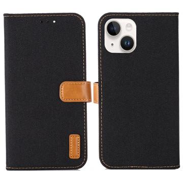 Jeans Series iPhone 14 Plus Portemonnee Hoesje - Zwart