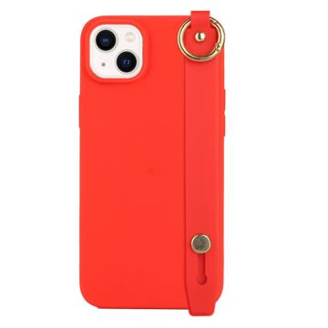 Candy Color iPhone 14 Plus TPU Hoesje met Draagriem - Rood