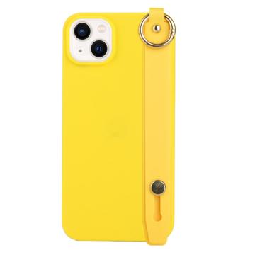 Candy Color iPhone 14 Plus TPU Hoesje met Draagriem - Geel