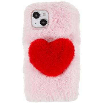 Plush Heart iPhone 14 Plus TPU Hoesje - Roze