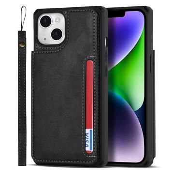 iPhone 14 Plus Magnetisch Kickstand Wallet Case - Zwart