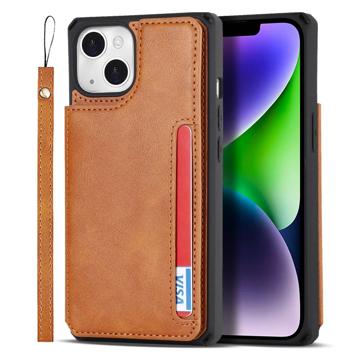 iPhone 14 Plus Magnetisch Kickstand Wallet Case - Bruin