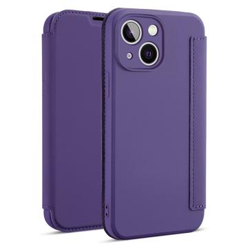 Slanke Stijl iPhone 14 Plus Flip Case - Donkerpaars