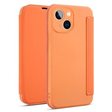 Slanke Stijl iPhone 14 Plus Flip Case - Oranje