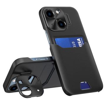 CamStand iPhone 14 Plus Cover met Creditcardvak - Zwart