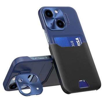 CamStand iPhone 14 Plus Cover met Creditcardvak - Blauw / Zwart