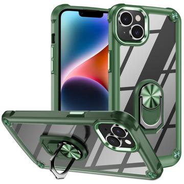 iPhone 14 Plus Hybrid Case met Ringhouder - Groen