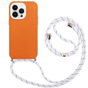 iPhone 14 Pro 360 Hybride Hoesje met Lanyard - Orange