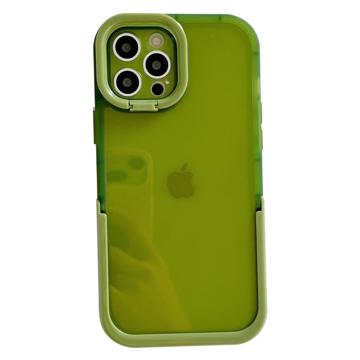 Dubbele Standaard iPhone 14 Pro Hybride Hoesje - Groen
