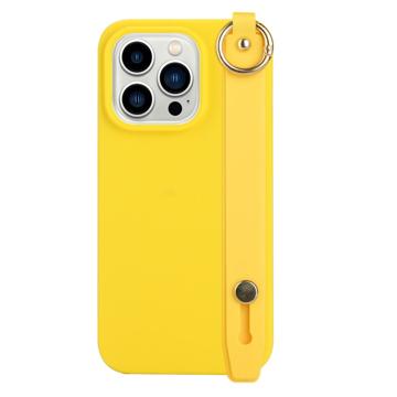 Candy Color iPhone 14 Pro TPU Case met draagriem - Geel