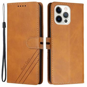 Zakelijke stijl iPhone 14 Pro Wallet Case - Geel