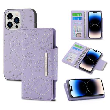 Dolisma Glitter iPhone 14 Pro Wallet Case - Paars