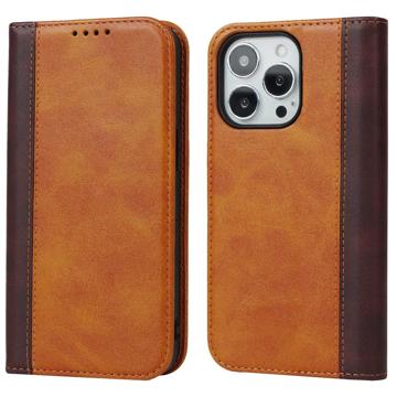 Elegance Series iPhone 14 Pro Max Wallet Case - Geel / Bruin