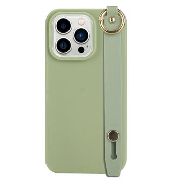 Candy Color iPhone 14 Pro Max TPU Hoesje met Draagriem - Groen