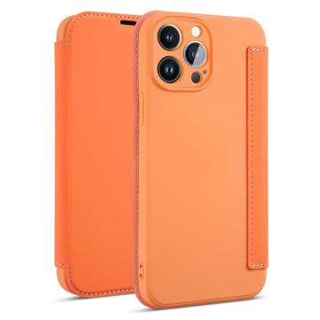 Slanke Stijl iPhone 14 Pro Max Flip Case - Oranje