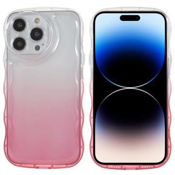 Wavy Edge Gradient iPhone 14 Pro Max TPU Hoesje - Roze