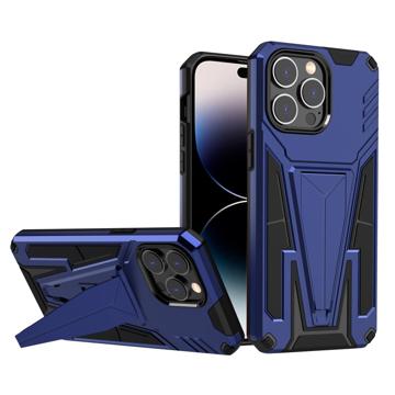V-Vormig Magnetisch iPhone 14 Pro Max Hybride Hoesje - Blauw