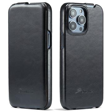 Fashion iPhone 14 Pro Max Vertical Flip Case - Zwart