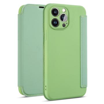Slanke Stijl iPhone 14 Pro Flip Case - Lichtgroen