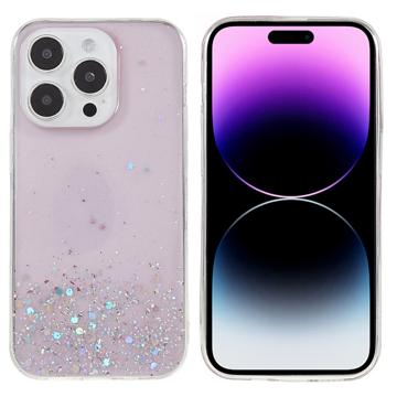 Starry Sky Sparkle iPhone 14 Pro TPU Hoesje - Roze