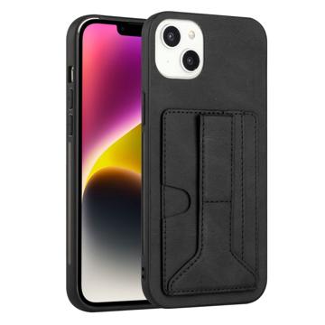 YB iPhone 14 Gecoate Case met Standaard en Kaarthouder - Zwart