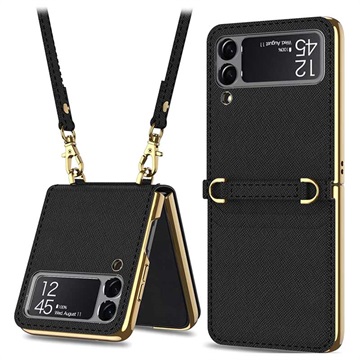 GKK Mirror Samsung Galaxy Z Flip3 5G Hybrid Case - Zwart