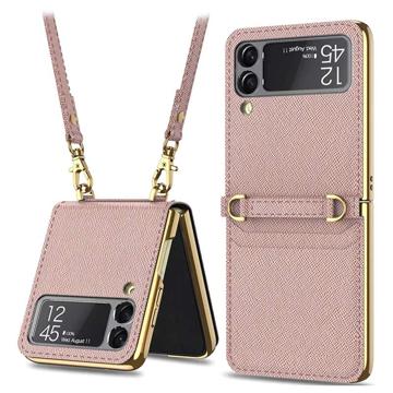 GKK Mirror Samsung Galaxy Z Flip3 5G Hybrid Case - Roze