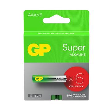 GP S6 AAA Super, alkaline batterij, AAA (potlood), set van 6 stuks