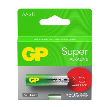 GP Super G-Tech LR6/AA batterijen - 5 stuks.