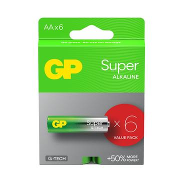 GP S6 AA Super, alkaline batterij, AA (penlite), verpakking van 6 stuks