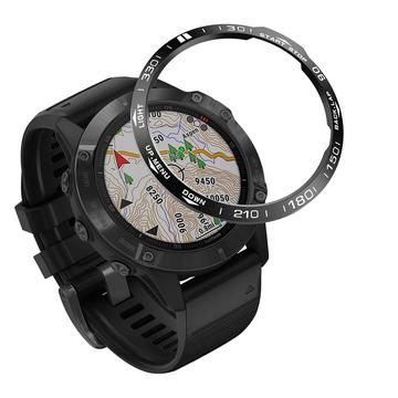 Garmin Fenix 6/6 Pro Horloge Bezel Roestvrij Staal Cover - Zwart