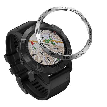 Garmin Fenix 6/6 Pro Horloge Bezel Roestvrij Staal Cover - Zilver