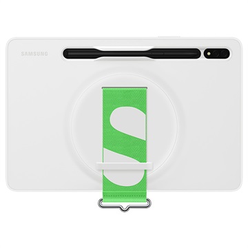 Samsung Galaxy Tab S8 - Siliconen Hoesje met Strap  - Wit