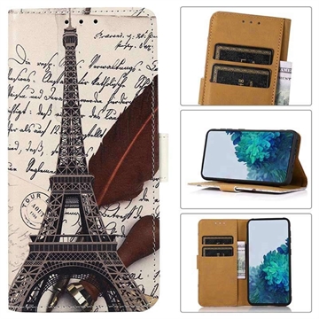 Glam Series Motorola Edge 30 Neo Portemonnee Hoesje - Eiffeltoren