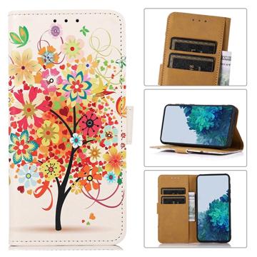 Glam Series Samsung Galaxy A04 Portemonnee Hoesje - Bloeiende boom / Kleurrijk