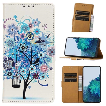 Nothing Phone (2) Glam Series Portemonnee Hoesje - Bloeiende Boom / Blauw