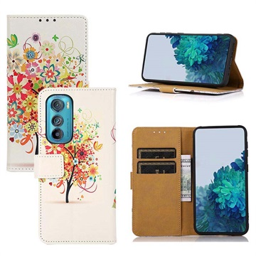 Glam Series Motorola Edge 30 Wallet Case - Bloeiende Boom / Kleurrijk