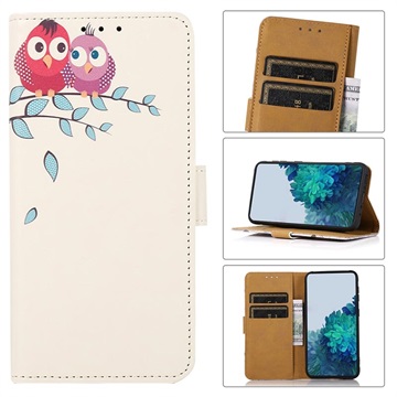 Glam Series Motorola Moto E20/E30/E40 Portemonnee Hoesje - Uilen