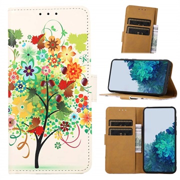 Glam Series Nokia C20 Plus Wallet Case - Kleurrijke Boom