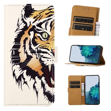 Glam Series Samsung Galaxy A73 5G Portemonnee Hoesje - Tijger