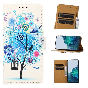 Glam Series Xiaomi 12/12X Wallet Case - Bloeiende Boom / Blauw