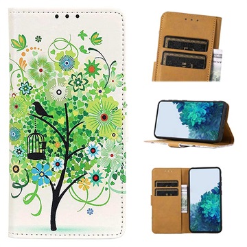 Glam Series Xiaomi 12/12X Wallet Case - Bloeiende Boom / Groen