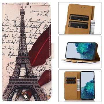 Glam Series Wallet Case voor Xiaomi Redmi Note 8 2021 - Eiffeltoren