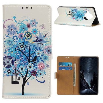 Glam Series Xiaomi Mi 10T Lite 5G Wallet Case - Bloeiende Boom / Blauw