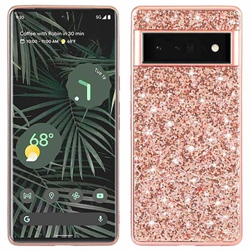 Glitter Series Google Pixel 6 Pro Hybrid Case - RosÃ©goud