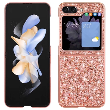 Samsung Galaxy Z Flip5 Glitter Series Hybrid Case - Rose Gold