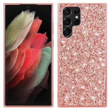 Glitter Series Samsung Galaxy S23 Ultra 5G Hybrid Case - RosÃ© goud