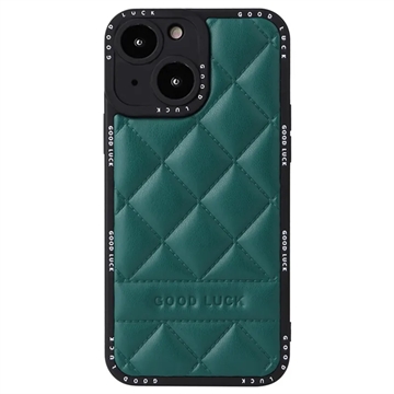 Good Luck Rhombic Grid iPhone 14 Plus Hybrid Case - Groen