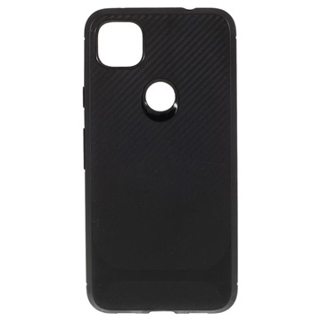 Google Pixel 4a TPU Hoesje - Carbon Fiber - Zwart